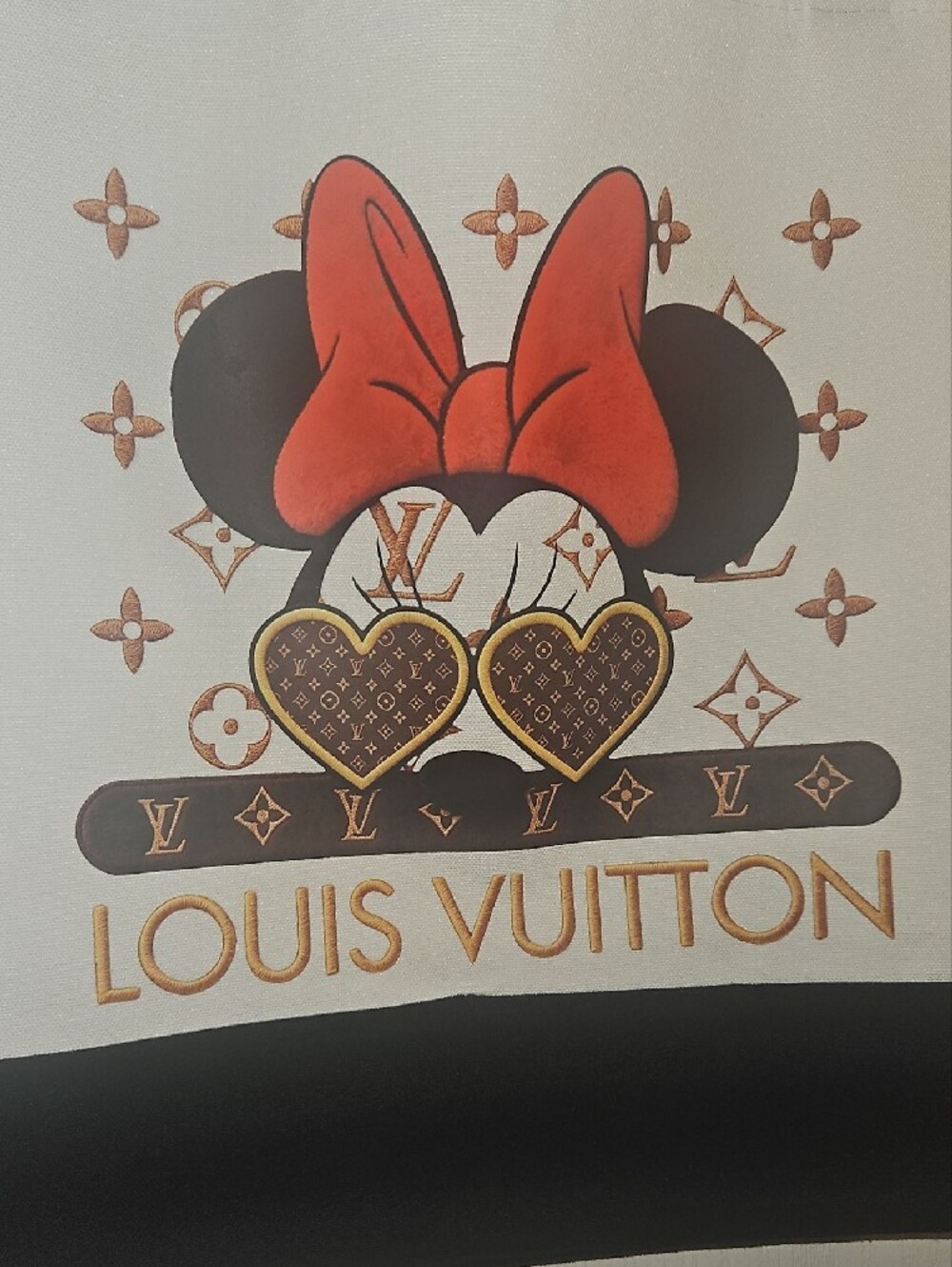 Canvas Tote with Custom Minnie Mouse Graphic New